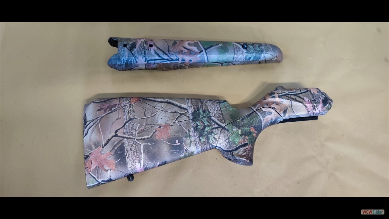 Fusil motif camo feuilles 14